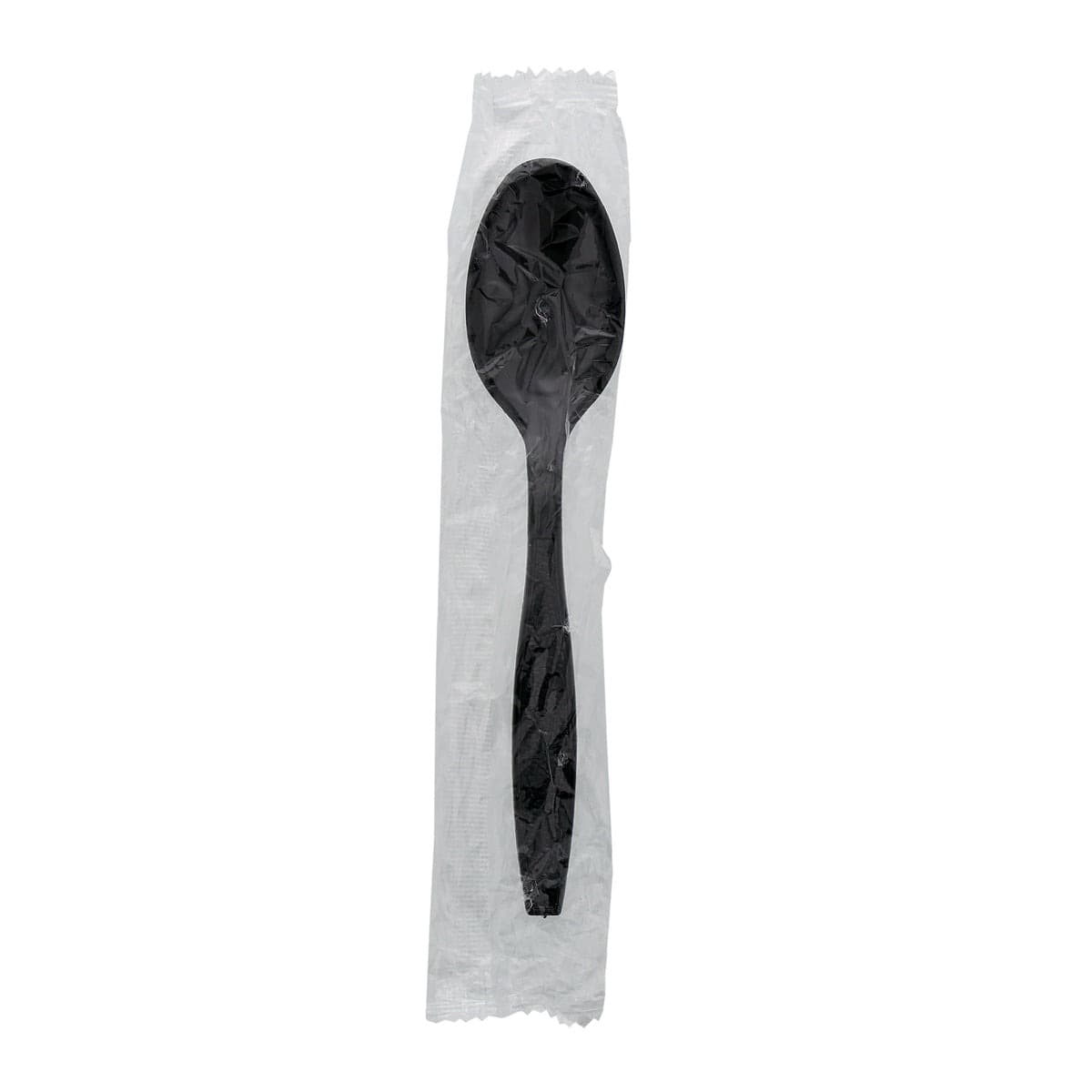Individually Wrapped Black Heavy Weight Plastic Teaspoon - Image 1