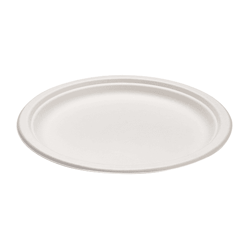10" Round Fiber Plate, White