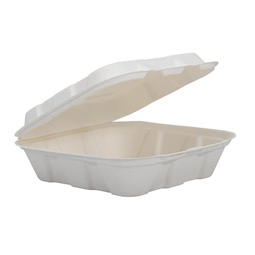 Dart HC8FBR1 ProPlanet 8" x 8" x 2" Sugarcane / Bagasse Compostable PFAS-Free Take-Out Container - Image 1