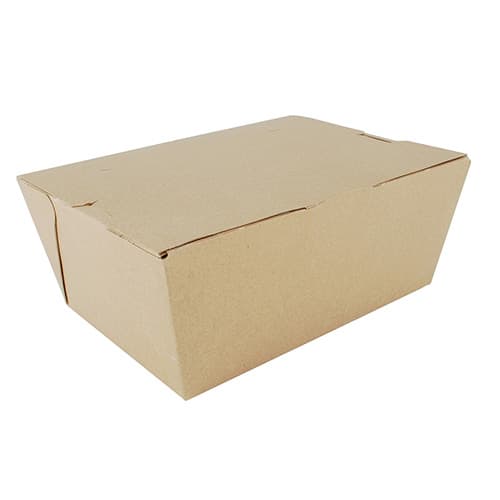 Southern Champion 7 3/4" x 5 1/2" x 3 1/2" Kraft Microwavable Folded Paper #4 Take-Out Container