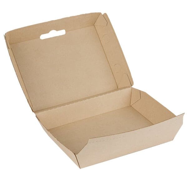 8" x 6" x 3" Kraft Clamshell, 1-Compartment