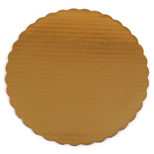 Southern Champion 14" Scalloped Metallic Gold Cake Circle - Image 1