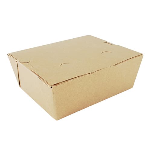 Southern Champion 6" x 4 3/4" x 2 1/2" Kraft Microwavable Folded Paper #8 Take-Out Container