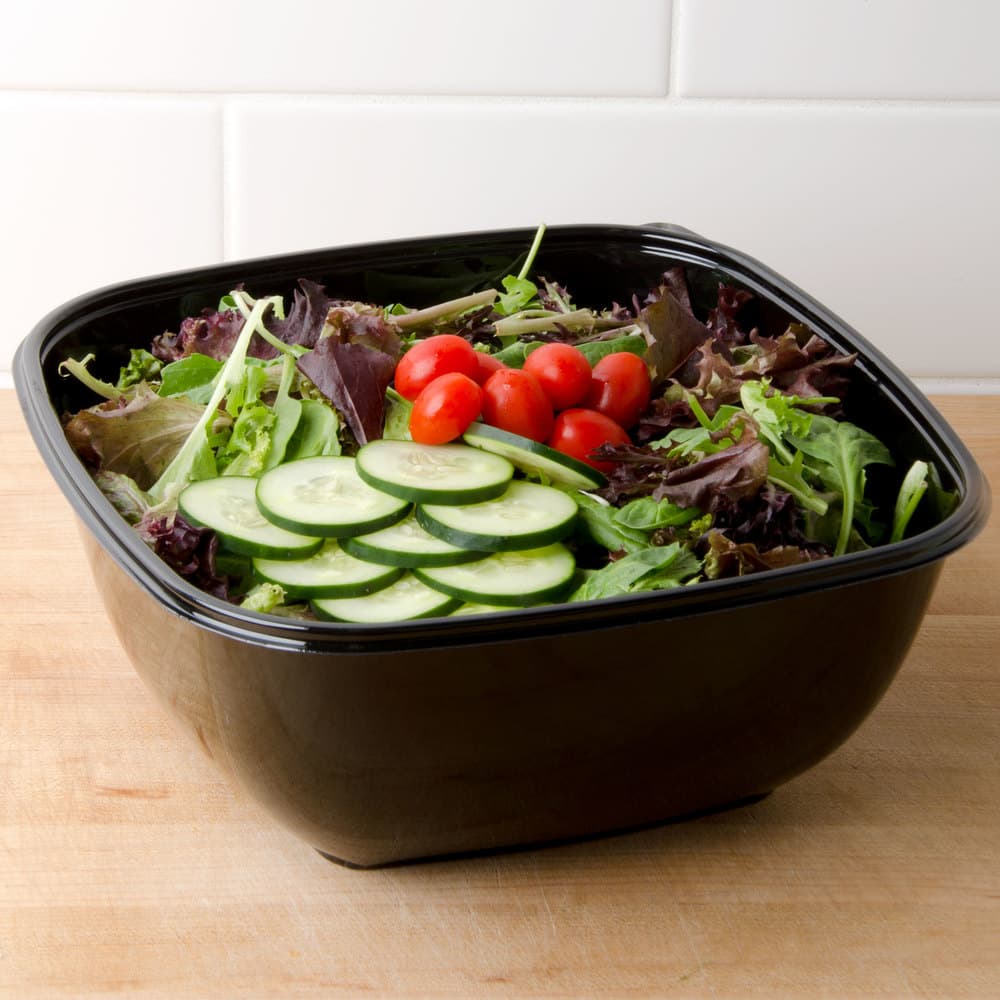 160 oz Square PET Bowl, Black - Image 1