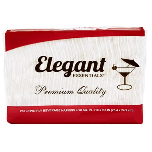 Plastirun 2-Ply Elegant White Premium Beverage / Cocktail Napkin - Image 1