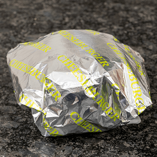 McNairn Insulwrap™ Foil To Paper Lamination 10.5" x 14" Cheeseburger Wrap - Image 1