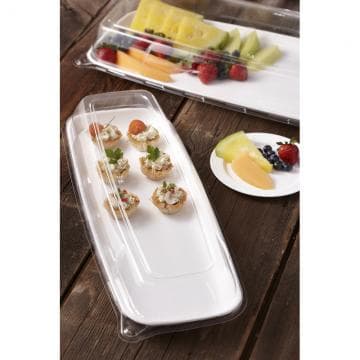 Clear High Dome Lid for 9" x 22" Mozaïk® Rectangle Platters - Image 1