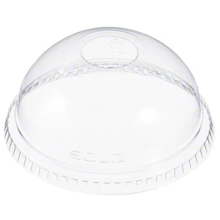 Solo DLR662 Clear PET Dome Lid with 1" Hole - Image 1
