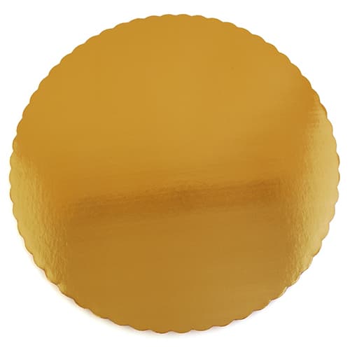 Southern Champion 14" Scalloped Metallic Double Wall Gold Cake Circle