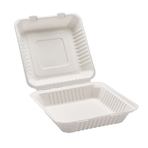 9" x 9" x 3" Fiber Clamshell, 1-Compartment