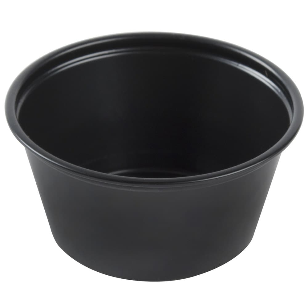 Solo P200BLK 2 oz. Black Polystyrene Souffle Cup / Portion Cup