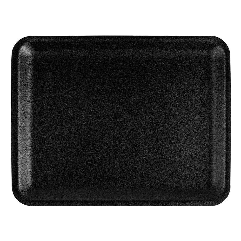 Pactiv #4S Black 9" x 7" Foam Supermarket Meat Tray - Image 1