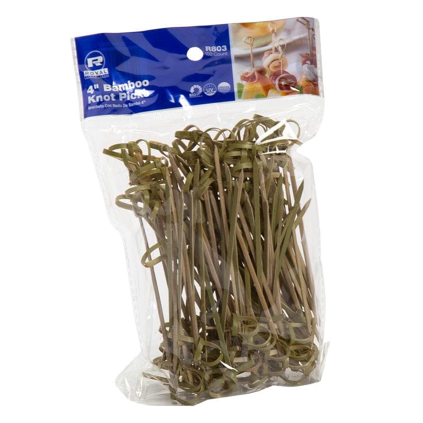 AmerCare Royal R803 4" Eco-Friendly Knot Bamboo Food Pick