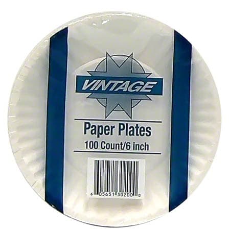 Vintage 6" Uncoated Transfer Paper Plate - Image 1