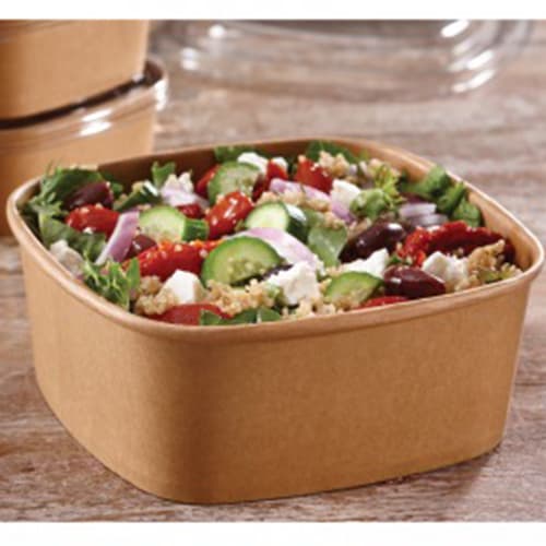 32 oz Square Kraft Paper Bowl - Image 1