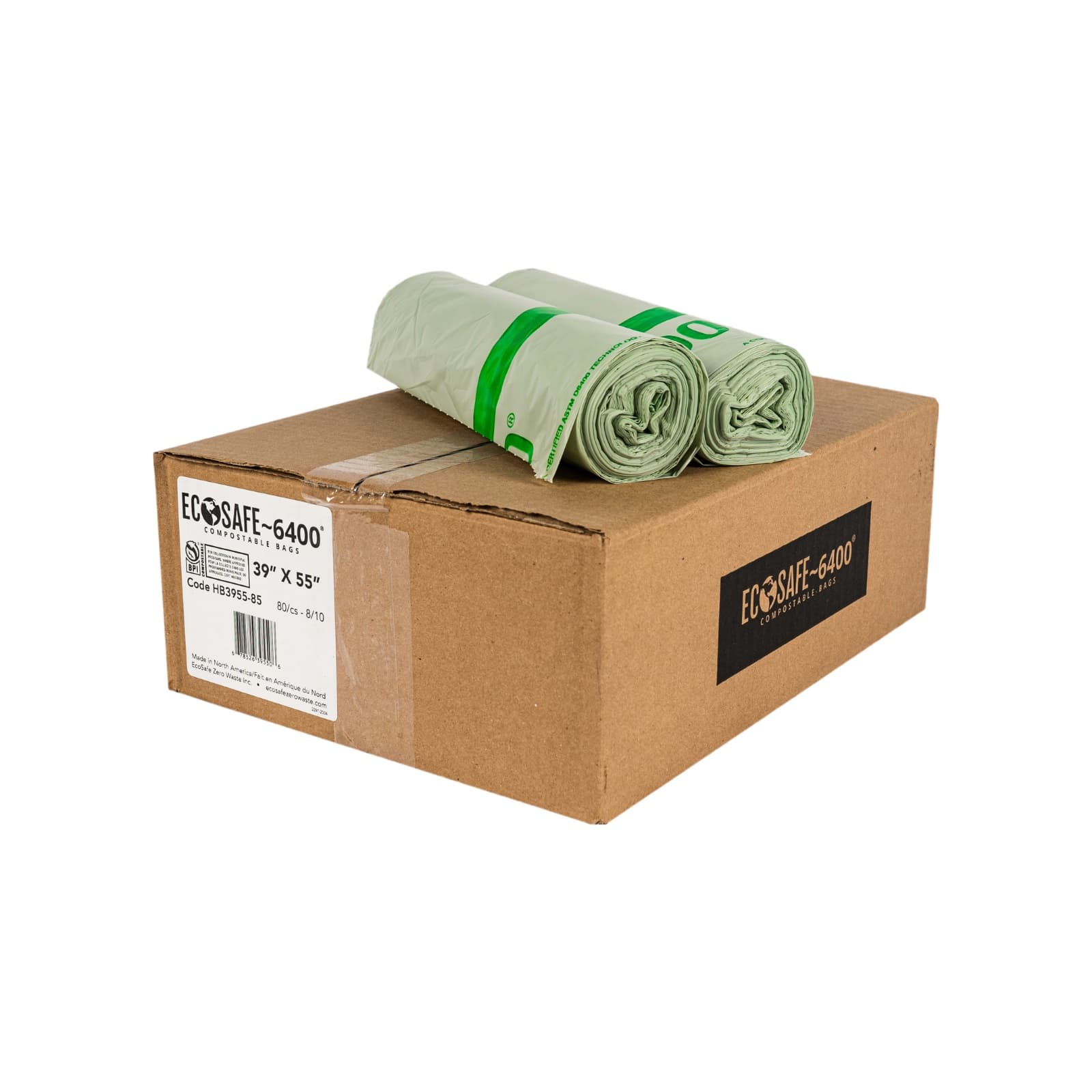 48 Gallon Compostable Can Liner, 39x55, 0.85 mil