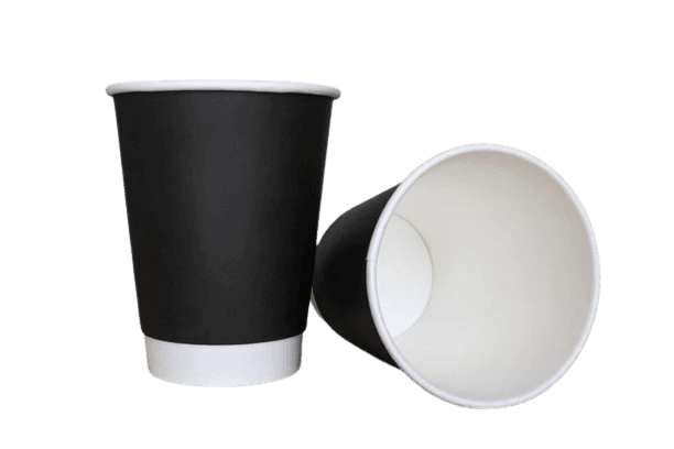 12 oz PE Lined Double Wall Paper Hot Cup, Black