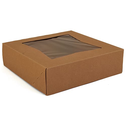 9" x 9" x 2.5" Kraft Window Bakery Box - Image 1
