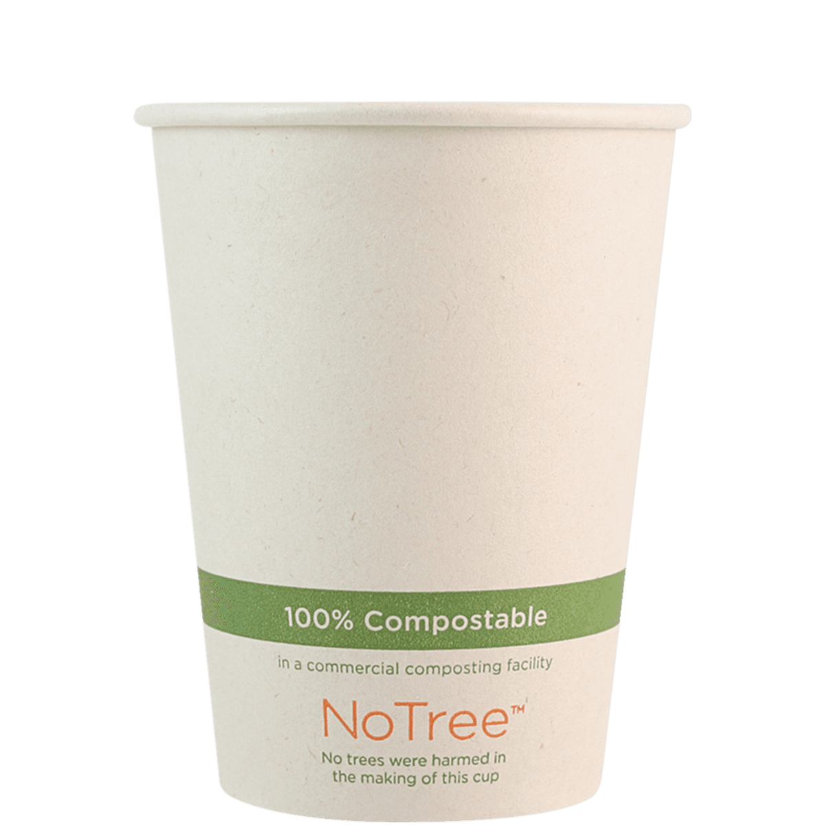 12 oz Compostable Paper Hot Cup, Natural - Image 1