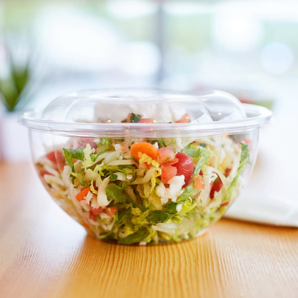24 oz Clear Salad Bowl and Lid Combo - Image 1