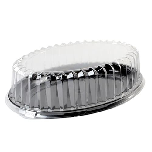 Fineline 16" x 11" x 3.75" Oval PETE Catering Tray Dome Lid - Image 1