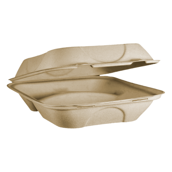8x8x3 fiber clamshell food packaging