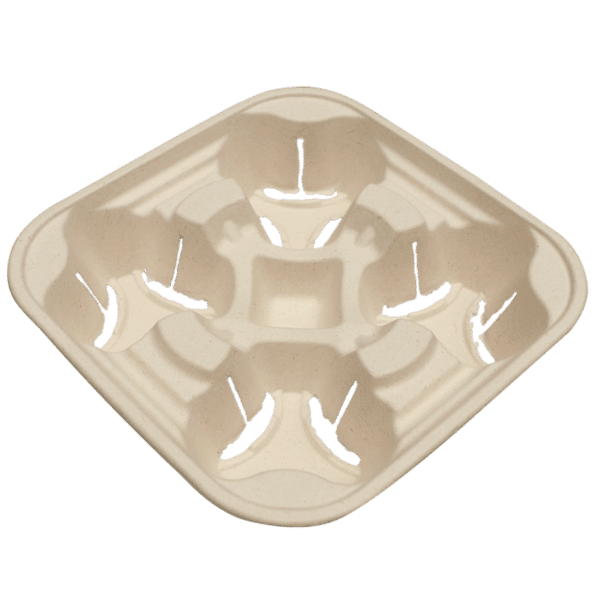 4 cup compostable coffee carrier