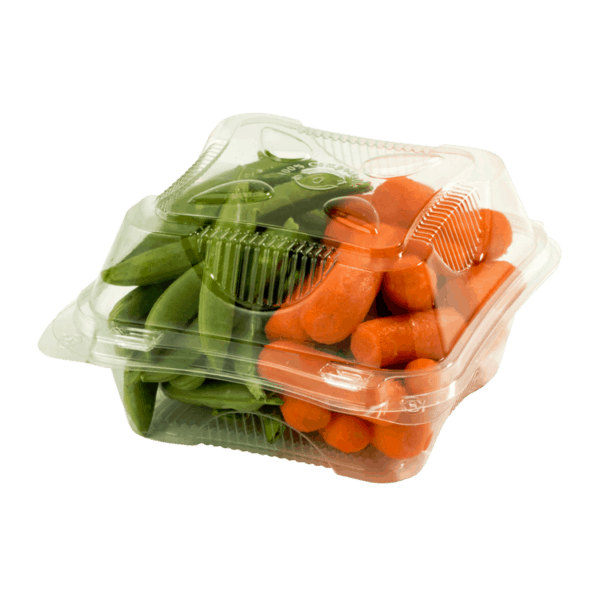 6x6x3 clear hinged clamshell compostable
