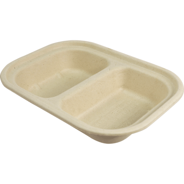 14 oz Fiber Food Container, 2-Compartment (400/case)