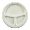 10″ Round Fiber Plate, 3-Compartment (500/case) - SupplyClub