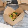 7-3/4x5-1/2x2-1/2 Kraft Folded Paper Take-Out Carton, 200 cs