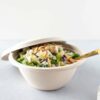 compostable fiber bowl and lid