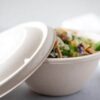 compostable fiber bowl and lid