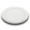 6" Round Fiber Plate, White, 1000 case