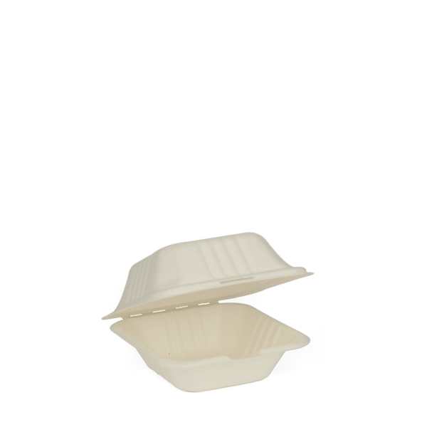 6" x 6" x 3" Fiber Clamshell, 1-Compartment (500/case)