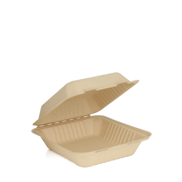 8" x 8" x 3" Fiber Clamshell, 1-Compartment (200/case)