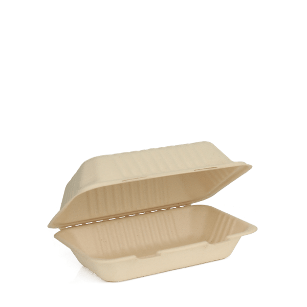 9" x 6" x 3" Fiber Clamshell, 1-Compartment (250/case)