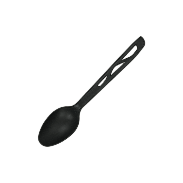 6.5" Medium Weight Compostable Spoon, Black (1000/case)