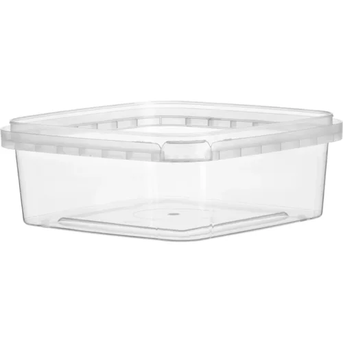 Elfe Plastik 8 oz Secure Square Container, Clear <br>(500 units / case)
